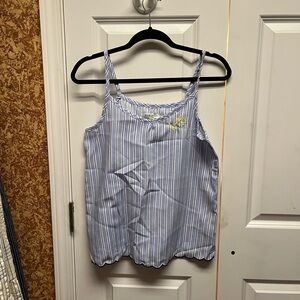 Rae Dunn Pajama Set Blue Stripe Tank & Shorts
